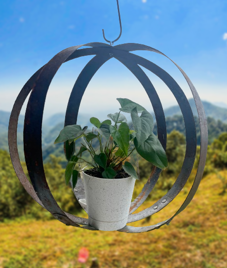 Barrel Ring Hanging Basket Holder